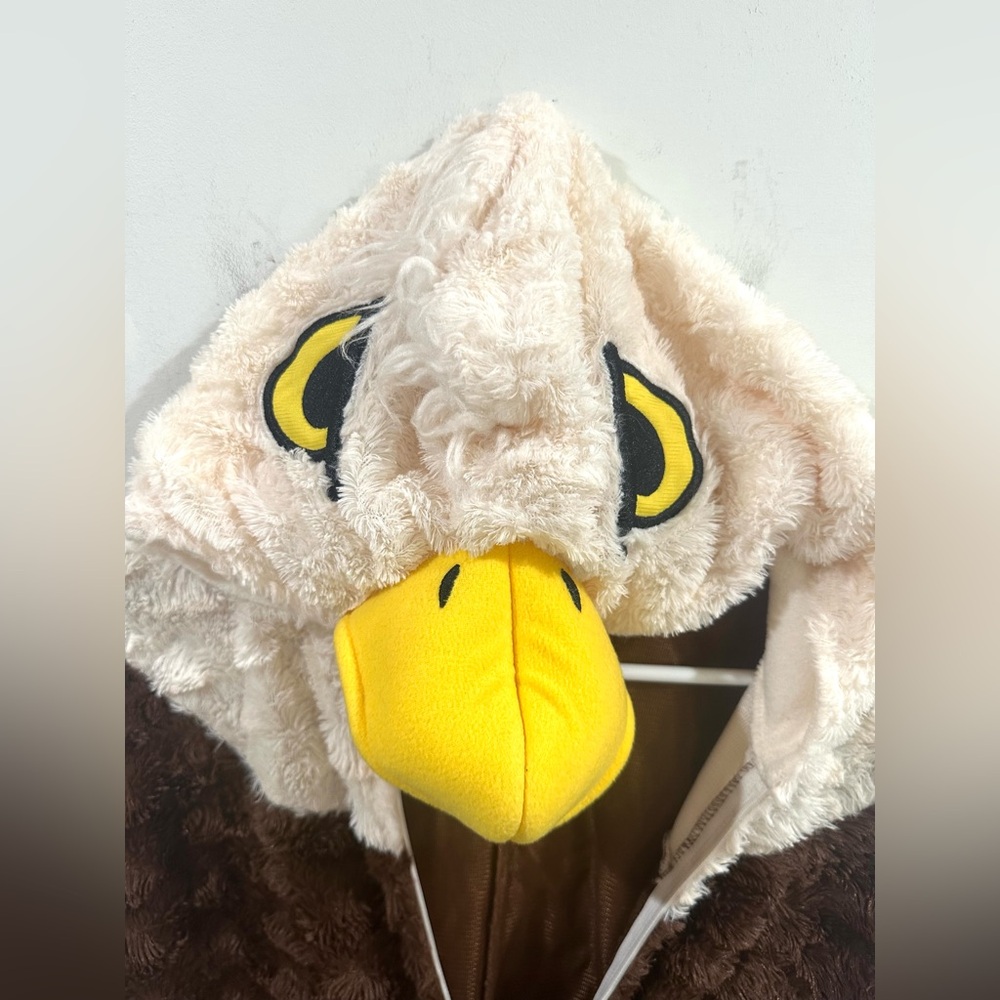 Briefly Stated Bald Eagle Soft Fleece One Piece Pajamas Costume- Small